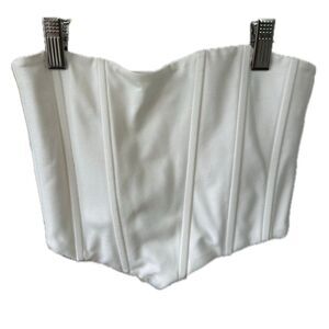 NWT Haus Of Reyah Edit By Nine Strapless Back Zip Up Corset Boning Bandeau Top S